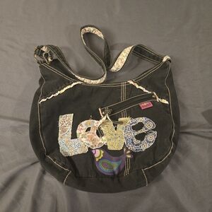 Y2K Mudd Peace Patchwork Medium Purse Bohemian